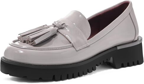 MUCCCUTE Loafers for Women Platform Chunky Loafer Comfortable Slip On Lug Sole Patent Leather Tassel Casual Work Shoes in Saudi Arabia