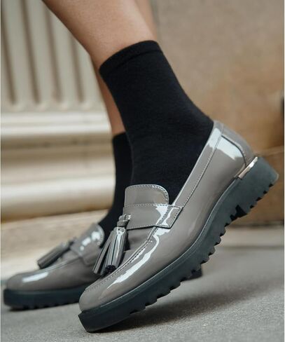 MUCCCUTE Loafers for Women Platform Chunky Loafer Comfortable Slip On Lug Sole Patent Leather Tassel Casual Work Shoes in Saudi Arabia