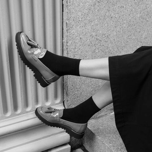 MUCCCUTE Loafers for Women Platform Chunky Loafer Comfortable Slip On Lug Sole Patent Leather Tassel Casual Work Shoes in Saudi Arabia