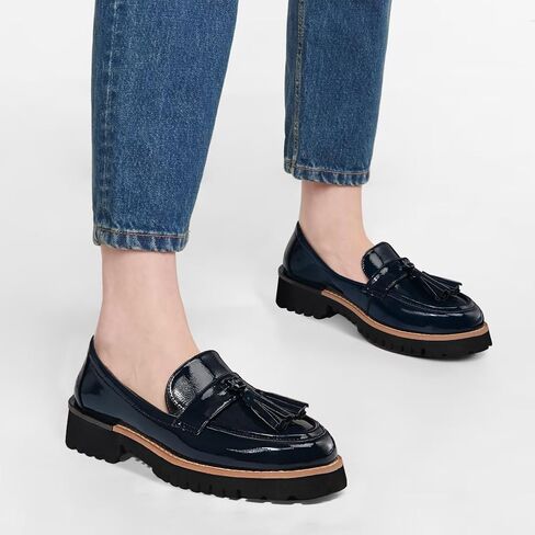 MUCCCUTE Loafers for Women Platform Chunky Loafer Comfortable Slip On Lug Sole Patent Leather Tassel Casual Work Shoes in Saudi Arabia