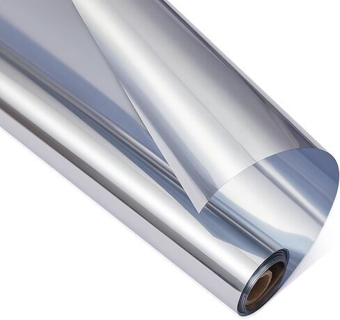 Coavas Window Privacy Film Heat Blocking Reflective Window Tint for Home, One Way Daytime Privacy Window Static Cling See Out Not in Anti UV Mirror Window Film, Silver, 17.5x78.7 Inch in Saudi Arabia