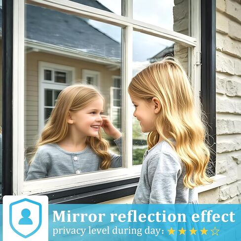 Coavas Window Privacy Film Heat Blocking Reflective Window Tint for Home, One Way Daytime Privacy Window Static Cling See Out Not in Anti UV Mirror Window Film, Silver, 17.5x78.7 Inch in Saudi Arabia