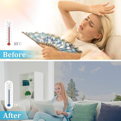 Coavas Window Privacy Film Heat Blocking Reflective Window Tint for Home, One Way Daytime Privacy Window Static Cling See Out Not in Anti UV Mirror Window Film, Silver, 17.5x78.7 Inch in Saudi Arabia