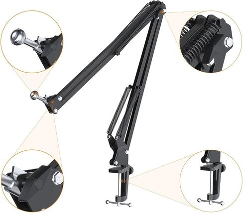 comica EJoy Uni Pro (A)-Wireless Black Microphone for Computer and Smartphone,48Khz/24Bit RGB Cardioid Condenser Gaming Mic for Podcasting,Streaming,Recording,Music Creation,with Boom Arm Stand in Saudi Arabia