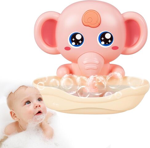 Bath Toys, Elephant Bath Bubble Maker with Music, Magnetic Charging Bubble Machine, Bath Toys for Toddlers 1-3, Toddler Bathtub Toys, Birthday for 1 2 3 4 5 Years Old Boys Girls (Grey) in Saudi Arabia