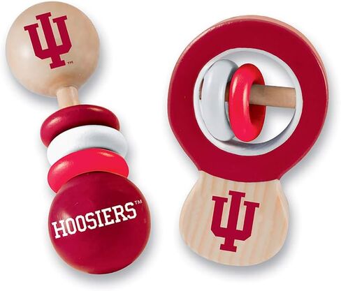 MasterPieces NCAA Indiana Hoosiers Real Wood Baby Rattles (2-Pack) in Saudi Arabia