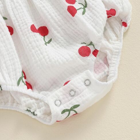 بدلة رومبير للفتيات الصغيرات من القطن والكتان بأكمام طويلة مع عصابة رأس (كرزي، 0-3 أشهر) in Kuwait