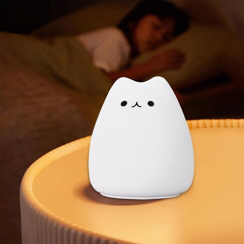 لطيف القط مصباح القط سيليكون ضوء 7 لون تغيير الصمام بطارية تعمل بالطاقة عكس الضوء القط ليلة مصباح عيد ميلاد هدية عيد الميلاد للأطفال، صديق، والمراهقين in Kuwait