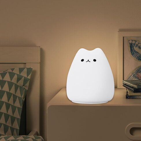 لطيف القط مصباح القط سيليكون ضوء 7 لون تغيير الصمام بطارية تعمل بالطاقة عكس الضوء القط ليلة مصباح عيد ميلاد هدية عيد الميلاد للأطفال، صديق، والمراهقين in Kuwait