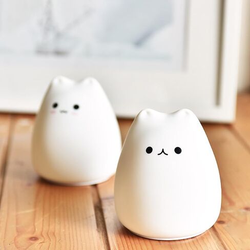 لطيف القط مصباح القط سيليكون ضوء 7 لون تغيير الصمام بطارية تعمل بالطاقة عكس الضوء القط ليلة مصباح عيد ميلاد هدية عيد الميلاد للأطفال، صديق، والمراهقين in Kuwait