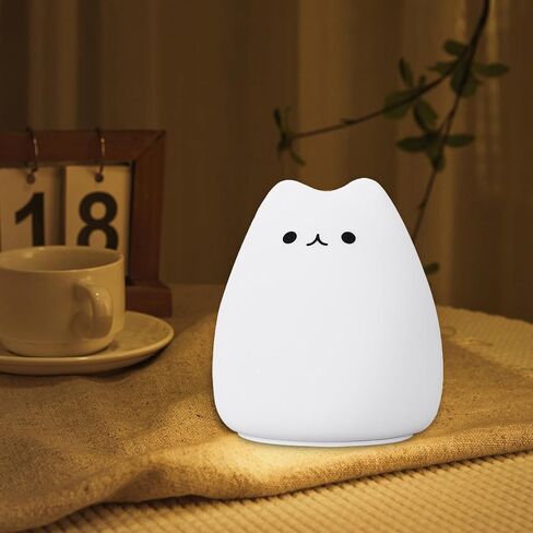 Cute Cat Lamp Cat Silicone Light 7 Color Changing LED Battery Powered Dimmable Cat Night Lamp Birthday Christmas Gift for Children, Friend, Teens in Saudi Arabia