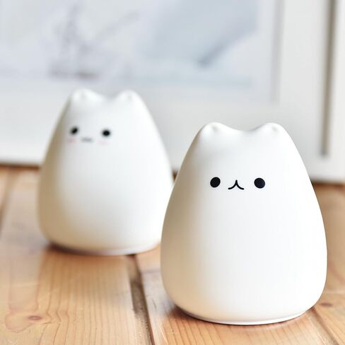 Cute Cat Lamp Cat Silicone Light 7 Color Changing LED Battery Powered Dimmable Cat Night Lamp Birthday Christmas Gift for Children, Friend, Teens in Saudi Arabia