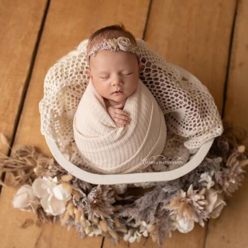 Baby Wrap. Set of 3 Newborn Photography Wraps. Baby Swaddle or Blanket for Newborn Photography Props. Waffle Knit Swaddle. Infant Photoshoot Props for Boy or Girl. in Kuwait