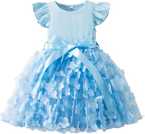 Nileafes Toddler Girl Tulle Dress Girls Tutu Princess Casual Dresses in Kuwait