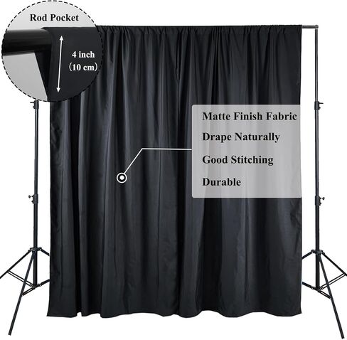 LONGYONG Backdrop Curtains for Parties Photoshot Decorations, Water Resistant Backdrop Drapes for Wedding Birthday Party Photography Background 5ft×10ft, 2 Panels, Baby Blue in Saudi Arabia