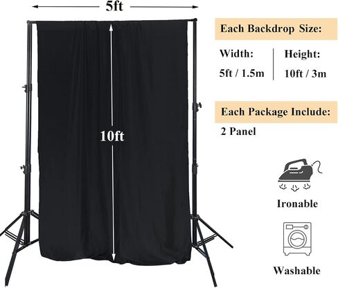 LONGYONG Backdrop Curtains for Parties Photoshot Decorations, Water Resistant Backdrop Drapes for Wedding Birthday Party Photography Background 5ft×10ft, 2 Panels, Baby Blue in Saudi Arabia