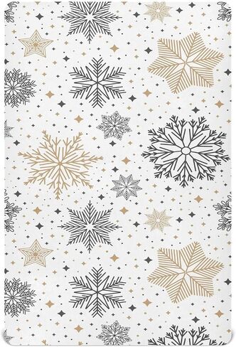 Fitted Crib Sheet for Boys Girls Cute Watercolor Gingerbread Christmas Baby Crib Sheets Blue Snowflake Bassinet Sheets Crib Mattress Bed Sheets for Toddler Newborn Infant 27 x 39 in in Saudi Arabia