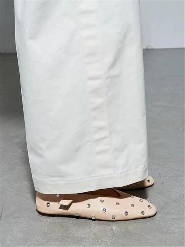 Goolita Sparkly Rhinestone Flats for Women, Square Toe Low Heel Studded Balle Flats Shoes Comfortable Buckle Strap Mary Jane Shoes in Saudi Arabia