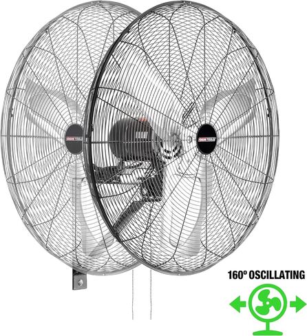 OEMTOOLS OEM24884 30" Oscillating Wall Fan 9500 CFM Max Wall Mount Oscillating Fan, Large Industrial Fan Wall Mount Fans, Oscillating Garage Fans, Wall Mounted Shop Fans, Heavy Duty, 30 Inch in Saudi Arabia