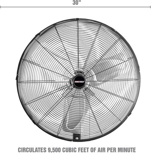 OEMTOOLS OEM24884 30" Oscillating Wall Fan 9500 CFM Max Wall Mount Oscillating Fan, Large Industrial Fan Wall Mount Fans, Oscillating Garage Fans, Wall Mounted Shop Fans, Heavy Duty, 30 Inch in Saudi Arabia