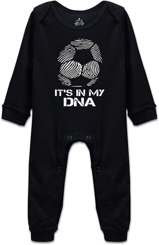 DOQOSESHY Soccer Its in My DNA Baby Climbing Short Sleeve Outfit Long Sleeve Romper in Saudi Arabia