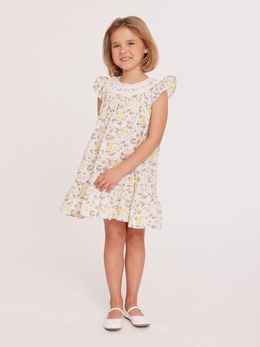 Bonnie Jean Girls Floral Print Smocked Dress in Kuwait