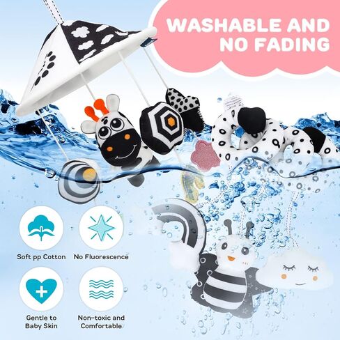 لعبة الحياة 2 حزمة من ألعاب الأطفال المعلقة 0-6 أشهر، ألعاب مقعد السيارة الحلزونية للأطفال من عمر 0-6 أشهر، ألعاب سرير الأطفال المعلقة لحديثي الولادة باللونين الأبيض والأسود، لعبة نشاط عربة الأطفال المعلقة للأطفال، ألعاب مقعد السيارة للرضع in Kuwait