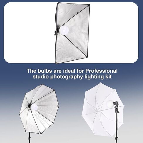 2 حزمة 105W LED لمبة الضوء 5500K Flicher-Free ضوء النهار الأبيض Softbox لمبة 10000 ساعة مدى الحياة E27 قاعدة للتصوير الفوتوغرافي استوديو الإضاءة in Kuwait