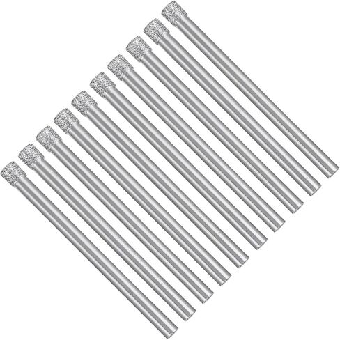 Diamond Drill Bits, 4mm Cutting Diameter, Nickel-Plated Coating Diamond Core Drill Hole Saws - (Applications: for Glass Precision Drilling Bits Tools), 10-Pieces in Kuwait
