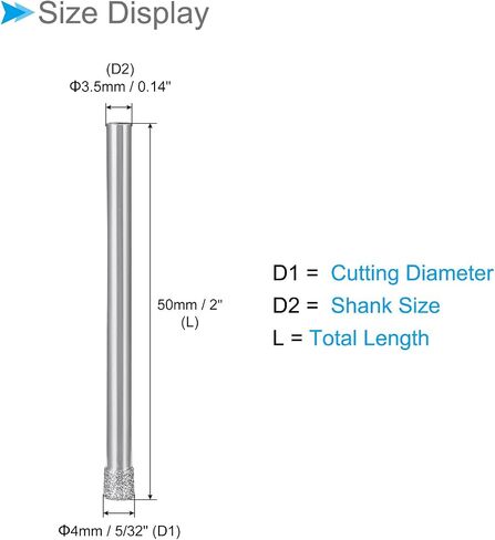 Diamond Drill Bits, 4mm Cutting Diameter, Nickel-Plated Coating Diamond Core Drill Hole Saws - (Applications: for Glass Precision Drilling Bits Tools), 10-Pieces in Kuwait