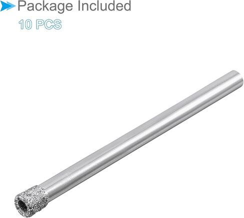 Diamond Drill Bits, 4mm Cutting Diameter, Nickel-Plated Coating Diamond Core Drill Hole Saws - (Applications: for Glass Precision Drilling Bits Tools), 10-Pieces in Kuwait