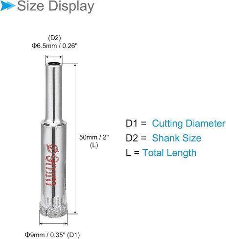 Diamond Drill Bits, 4mm Cutting Diameter, Nickel-Plated Coating Diamond Core Drill Hole Saws - (Applications: for Glass Precision Drilling Bits Tools), 10-Pieces in Kuwait