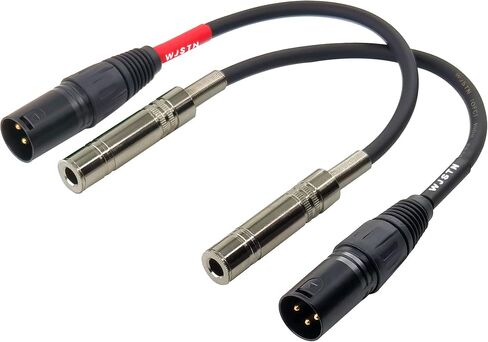 3-Pin XLR Female to 1/4" 6.35mm Stereo Dual Channel Female Plug Audio Cable Mic Adapter, 1/4" TRS to XLR Female Adapter Cable, 6 in, 2-Pack in Kuwait