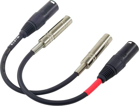 3-Pin XLR Female to 1/4" 6.35mm Stereo Dual Channel Female Plug Audio Cable Mic Adapter, 1/4" TRS to XLR Female Adapter Cable, 6 in, 2-Pack in Kuwait