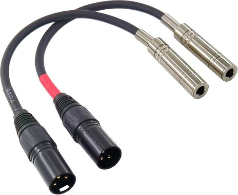 3-Pin XLR Female to 1/4" 6.35mm Stereo Dual Channel Female Plug Audio Cable Mic Adapter, 1/4" TRS to XLR Female Adapter Cable, 6 in, 2-Pack in Kuwait