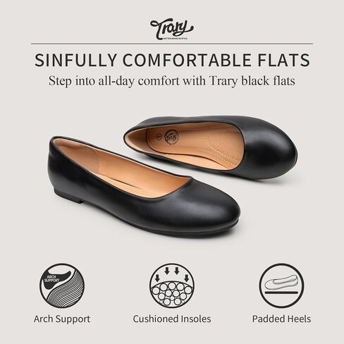 Trary Flats for Women Dressy Comfortable, Ballet Flat,Black Nude Flats Shoes in Saudi Arabia