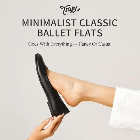 Trary Flats for Women Dressy Comfortable, Ballet Flat,Black Nude Flats Shoes in Saudi Arabia