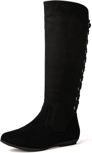 GLOBALWIN Women's Knee-High Fashion Boots Wide Calf Flat Dressy Fall Winter Fashion Boots For Women in Kuwait