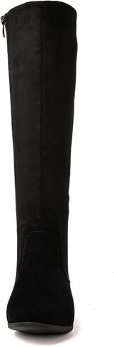 GLOBALWIN Women's Knee-High Fashion Boots Wide Calf Flat Dressy Fall Winter Fashion Boots For Women in Kuwait