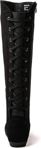 GLOBALWIN Women's Knee-High Fashion Boots Wide Calf Flat Dressy Fall Winter Fashion Boots For Women in Kuwait