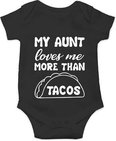 CBTwear My Aunt Loves Me More Than Tacos - Baby Clothes - Funny Newborn Bodysuit Outfits for Boys and Girls in Kuwait