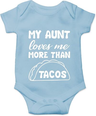 CBTwear My Aunt Loves Me More Than Tacos - Baby Clothes - Funny Newborn Bodysuit Outfits for Boys and Girls in Kuwait