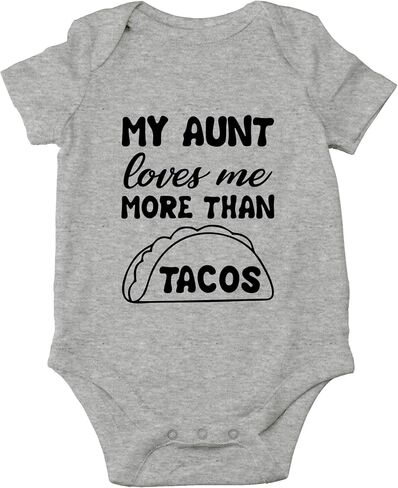 CBTwear My Aunt Loves Me More Than Tacos - Baby Clothes - Funny Newborn Bodysuit Outfits for Boys and Girls in Kuwait