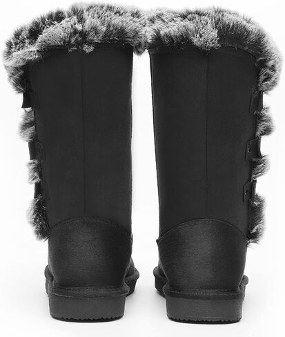 HStylish Women's Classic Mid-Calf Warm Shoes Fur Lined Winter Snow Warm Slip on Anti-Slip Boots for Outdoor in Saudi Arabia