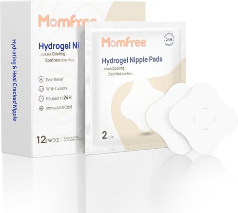 Hydrogel Nipple Gel Pads for Breastfeeding: Soothing Nursing Pads Reusable Instant Cooling Relief | Promotes Healing Irritated Nipples - 6Packs in Saudi Arabia