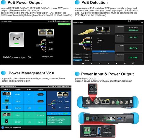 جهاز اختبار كاميرا IP 8K، جهاز اختبار CCTV الكل في واحد من WANLUTECH بشاشة لمس 7 بوصة TVI CVI AHD SDI CVBS جهاز اختبار الكاميرا DMM OPM VFL TDR أدوات شبكة اختبار واي فاي PoE HDMI VGA (IPC-9800CLMOVTADHS Pro) in Kuwait