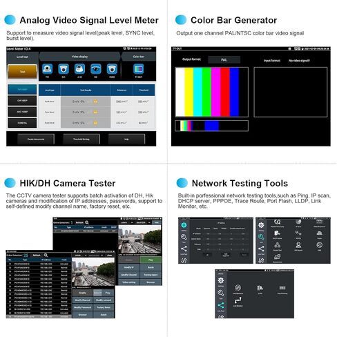 جهاز اختبار كاميرا IP 8K، جهاز اختبار CCTV الكل في واحد من WANLUTECH بشاشة لمس 7 بوصة TVI CVI AHD SDI CVBS جهاز اختبار الكاميرا DMM OPM VFL TDR أدوات شبكة اختبار واي فاي PoE HDMI VGA (IPC-9800CLMOVTADHS Pro) in Kuwait