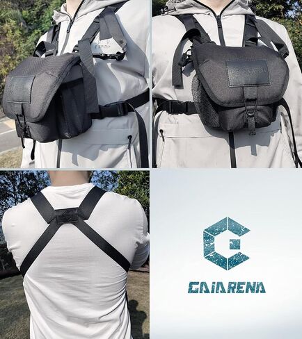 GAIARENA Binocular Harness Chest Pack, Waterproof Bino Harness with Rangefinder Pouch for 20x50 Binoculars Bino Chest Harness Adjustable Binocular Chest Pack for Hunting Hiking (Full Size) in Saudi Arabia