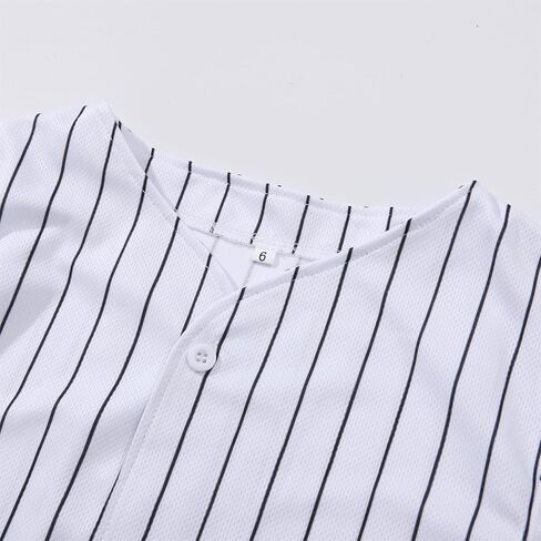 Mowbeat Stripe Baby Baseball Jersey One Print 1 Year Old Birthday Shirt 1st Infant Toddler Button Tee Shirt in Saudi Arabia