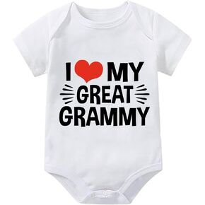 I Love My Great Grammy First Outfit for Newborn Boy Short Sleeve Girl Take Home Outfit White Romper for Baby Boys